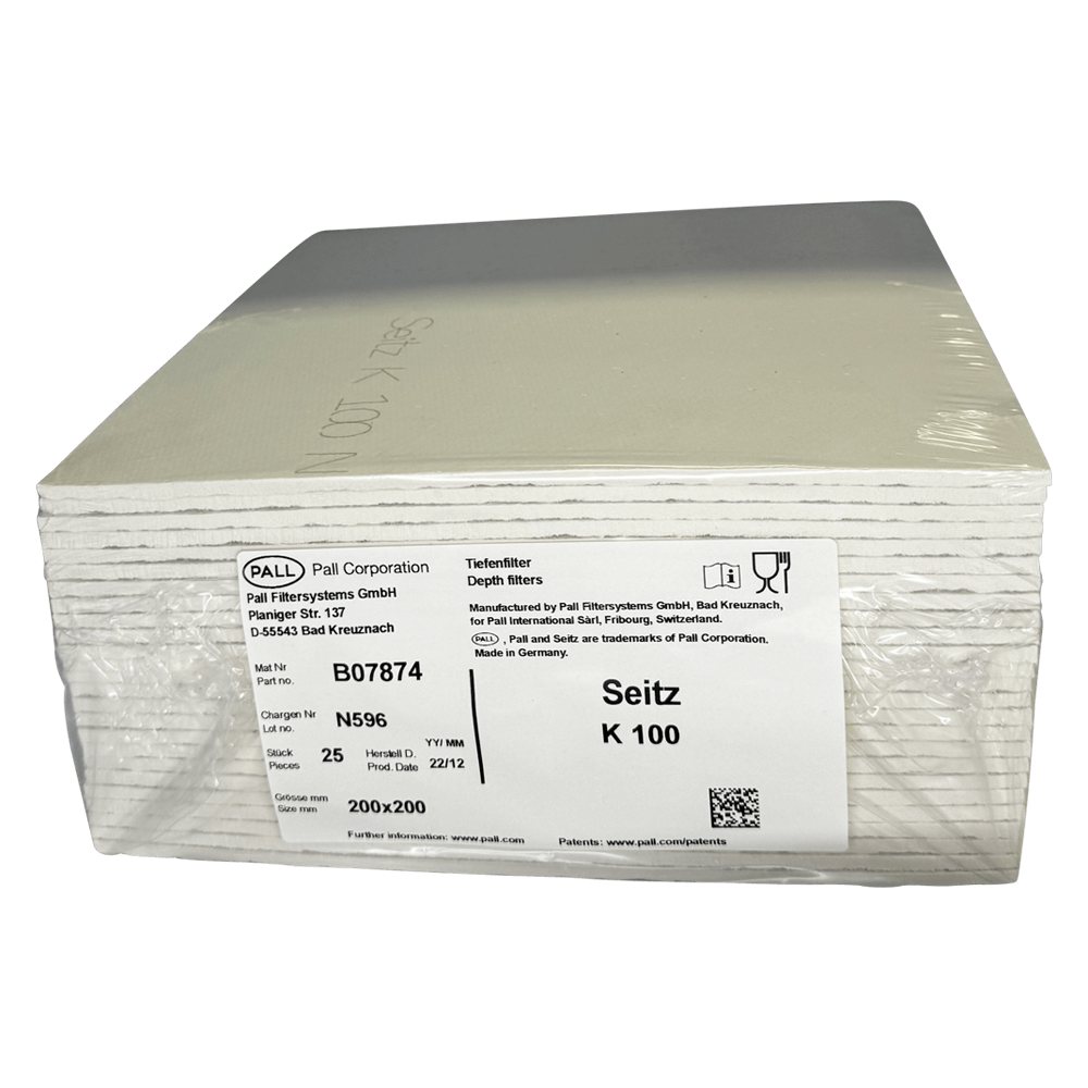K 100 Seitz/Pall Filterschichten 200x200 mm Filterschichten für Weinfiltration