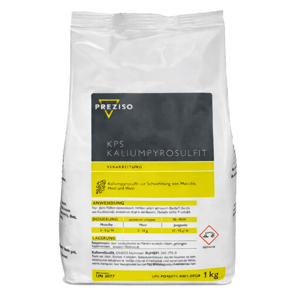 Kaliumpyrosulfit 1kg zur Schwefelung von Maische, Most und Wein.