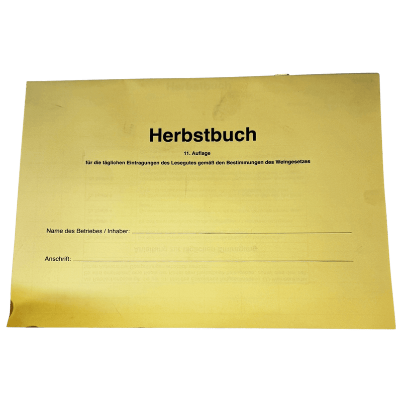 Aussenansicht Herbstbuch zur Dokumentation der Traubenlese.