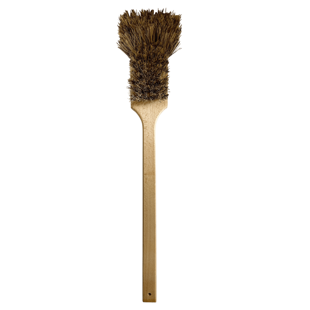 Longue brosse à manche en fibres naturelles