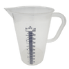 Transparenter Messbecher aus PP mit 1000ml Skala.