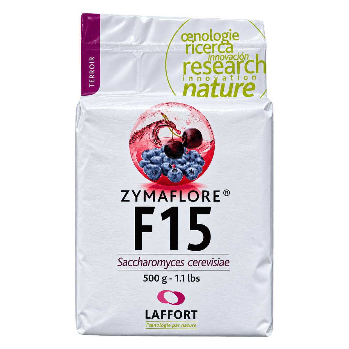 Laffort ZYMAFLORE® F15, ausgewählte Weinhefe für die Rotweinbereitung zur Förderung einer zuverlässigen Gärung und einer harmonischen Aromaentwicklung.