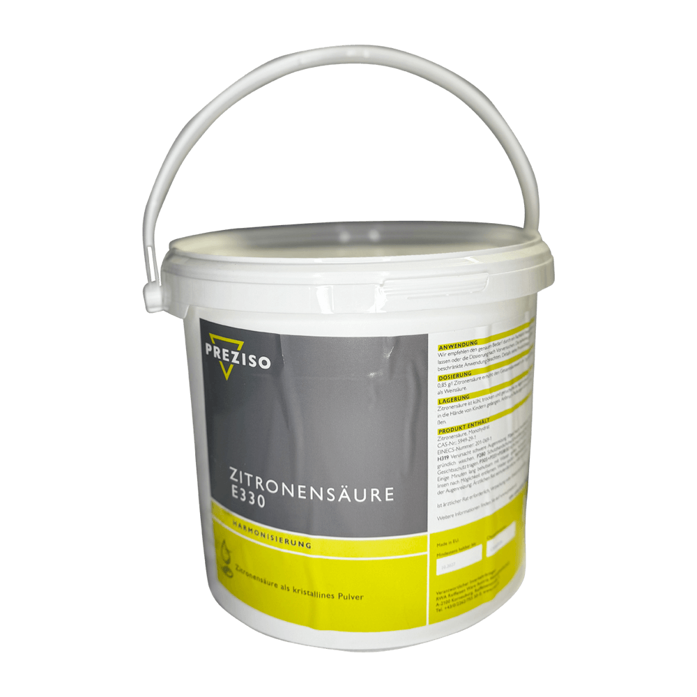 5kg Eimer Preziso Zitronensäure E330 zur Säureanpassung in Wein und Saft
