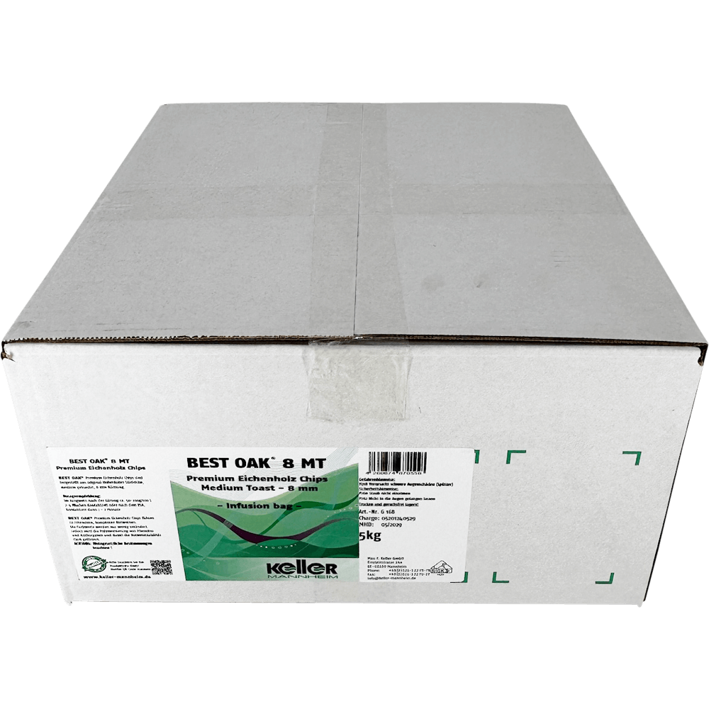 BEST OAK 8MT Eichenholz Chips Medium Toast für Weinbereitung