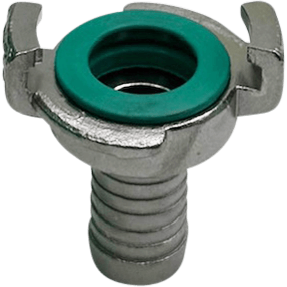 Edelstahl Schnellkupplung mit Schlauchtülle für Wasserschläuche, 13mm Variante für einen 3/4 Zoll Schlauch.