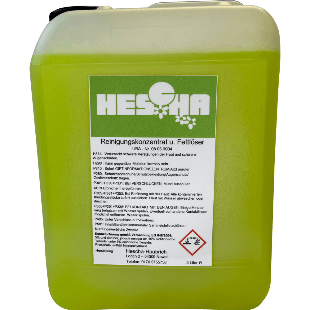 Reinigungskonzentrat und Fettlöser 5 Liter für Kellerei und Gewerbe