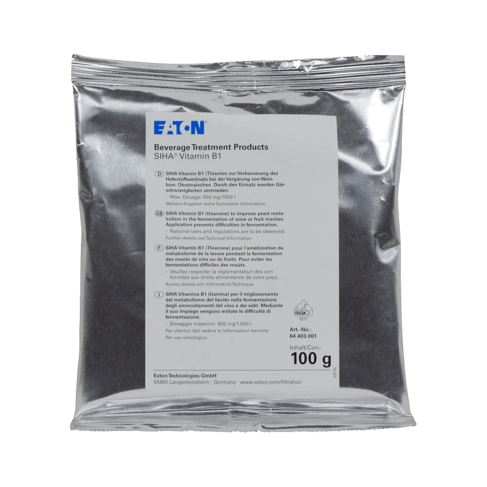 100g Packung SIHA Vitamin B1 Thiamin Hefenährstoff für sichere Weinvergärung