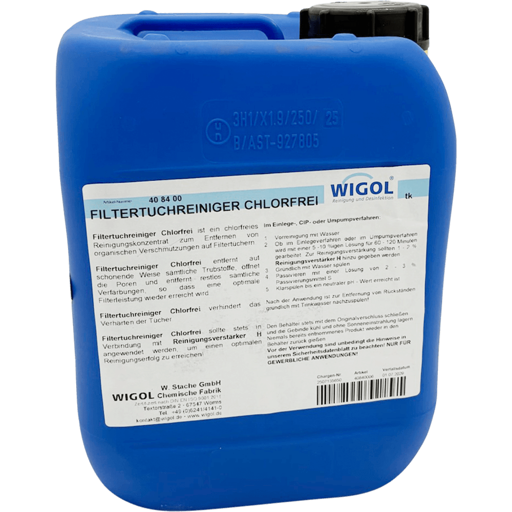 Wigol Filtertuchreiniger chlorfrei 6 kg zur Reinigung von Filtertüchern im Weinbau