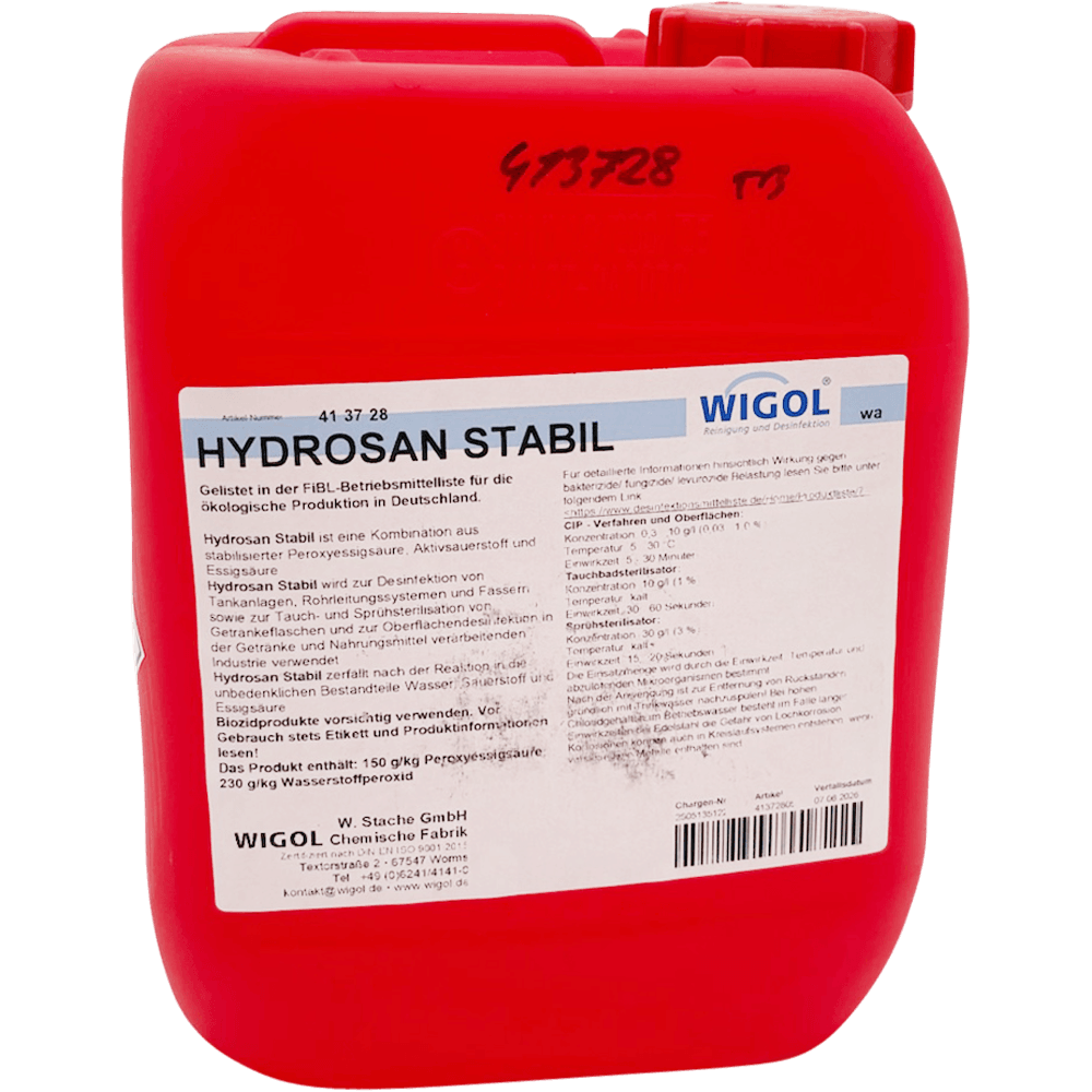 Wigol Hydrosan Stabil 5 kg Desinfektionsmittel für Tanks und Kellertechnik