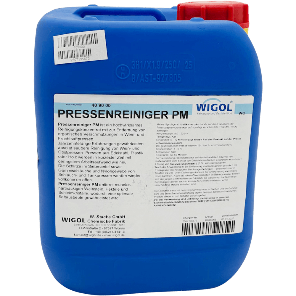 Wigol Pressenreiniger PM 6 kg für Reinigung von Traubenpressen und Kelleranlagen