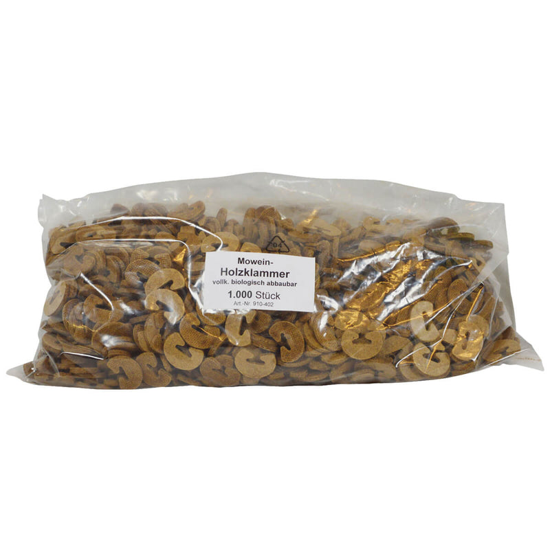 1.000 Holzklammern von Mowein biologisch abbaubar. 