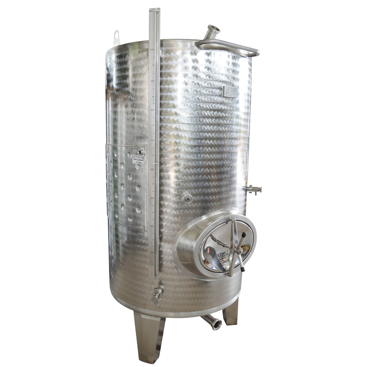 Cuve à vin / de stockage V2A ronde / verticale 1000 litres