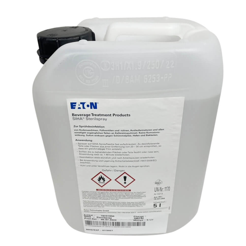 5 Liter SIHA Steril Spray zur Desinfektion von Kellereimaschinen
