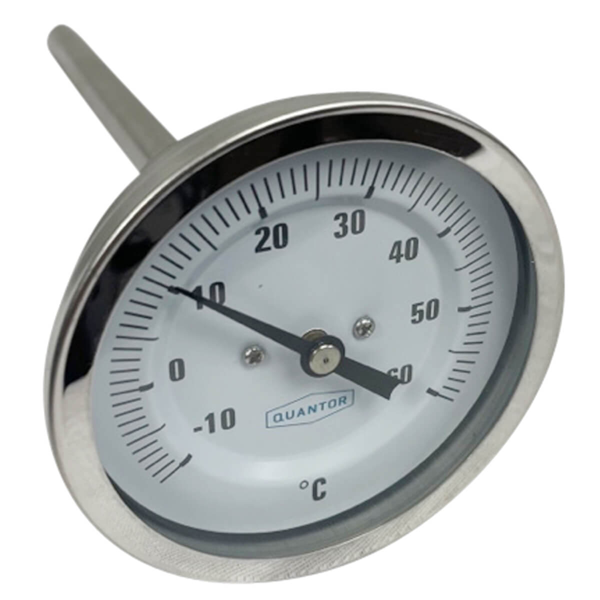 Edelstahl Analog-Thermometer mit Tauchschafthülse –