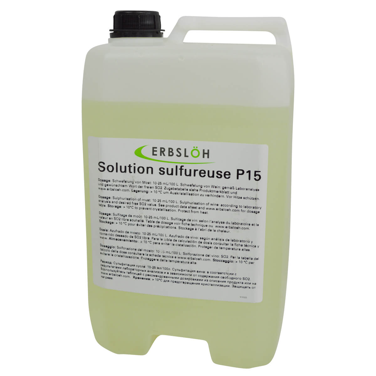 Solution sulfureuse P15 15 Prozent SO2 flüssige Schwefellösung 10l Kanister
